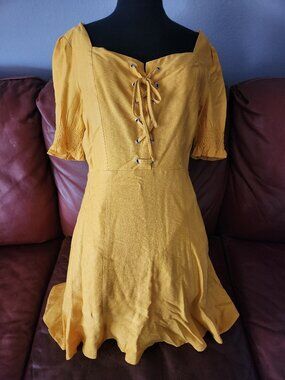 Lost + Wander Yellow mini dress